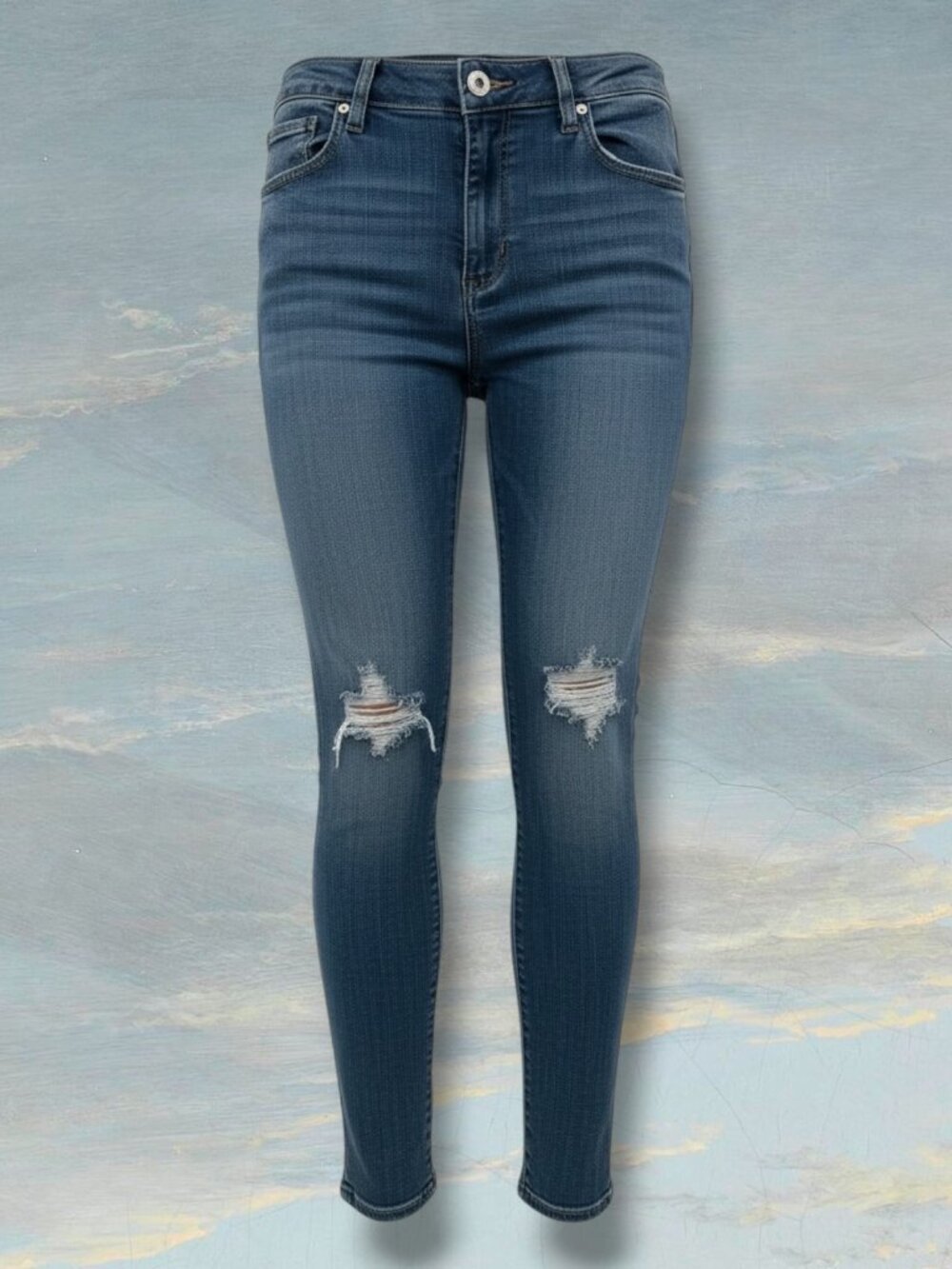 Greywire New York Chelsea Distressed Straight Leg Ankle Jeans 31